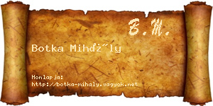 Botka Mihály névjegykártya