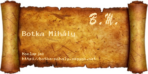 Botka Mihály névjegykártya