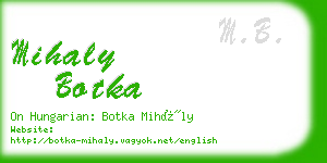 mihaly botka business card